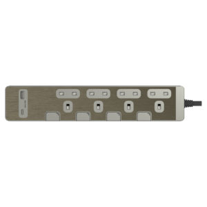 13A 四位獨立開關安全拖板連兩位USB充電插座 30W PD3.0 Type A+C (連3米線)(古銅金)(TSH34ACUSB_3_GH)