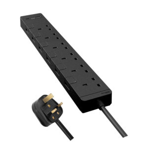 13A 六位獨立開關安全拖板連兩位USB充電插座 30W PD3.0 Type A+C (連3米線)(石墨灰)(TSH36ACUSB_3_DG)