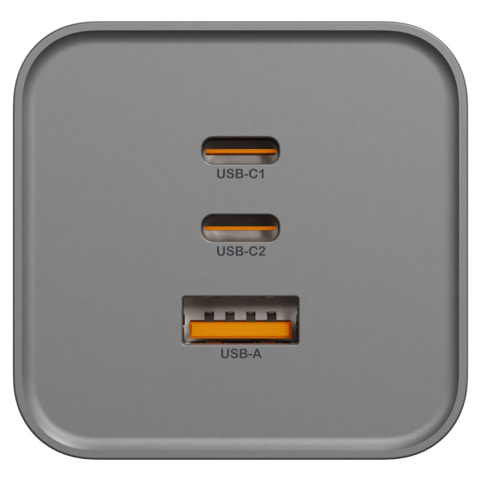 65W GaN 三連接埠 2C+1A USB快速充電器(星隕灰) (TSB652C1A_CG)#USB插蘇 #USB插座 #USB插頭:圖片 3
